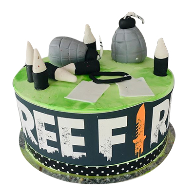 "Designer Free Fire Semi Fondant Cake -2 Kg (Cake Magic) - Click here to View more details about this Product
